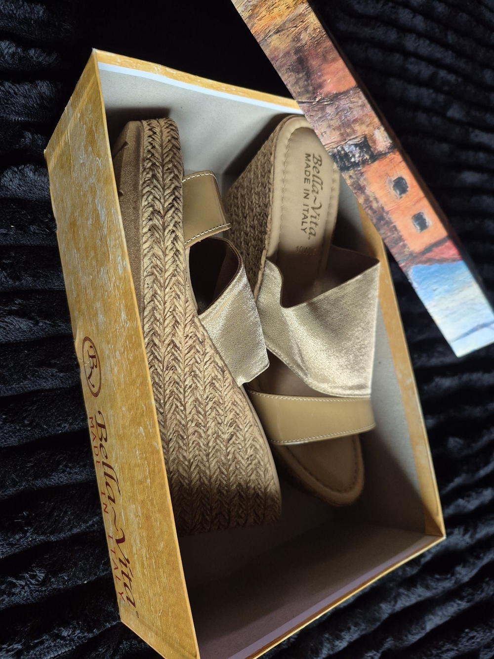 Gold Wedge Sandals - Made in Italy